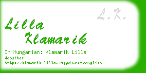 lilla klamarik business card